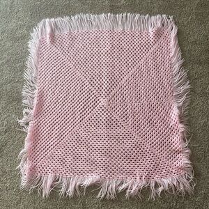 Vintage Pink Handmade Quilt 45 x 45”
